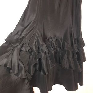 Long Black SUNDANCE RUFFLE SKIRT! 100%SILK❤️